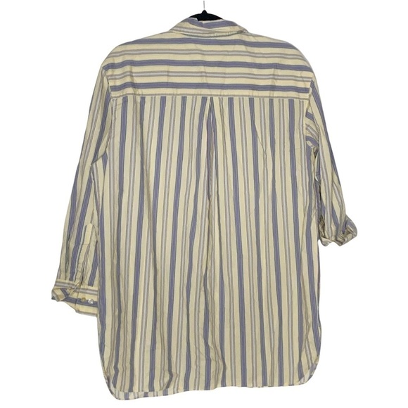 VICTORIA’S Secret yellow striped, oversized buttoned down shirt. - Picture 4 of 6